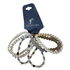 NWT G by Gennaro Faux Pearl and Beaded Bracelets Set of 6